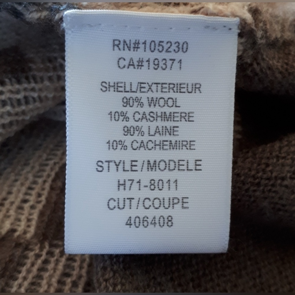 Joie Brown Grey Aztec Boho Brenda Geometric Wool Cashmere Sweater S M L - Picture 7 of 15